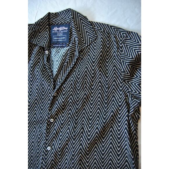 Lansky Bros Shirt Large Black Jungle Room Elvis Presley David Smith - Picture 6 of 8